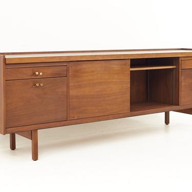 Stow and Davis Mid Century Walnut and Brass Sideboard Credenza - mcm 