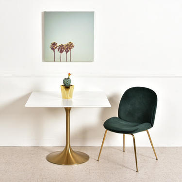 Square Brass Base Dining Table 