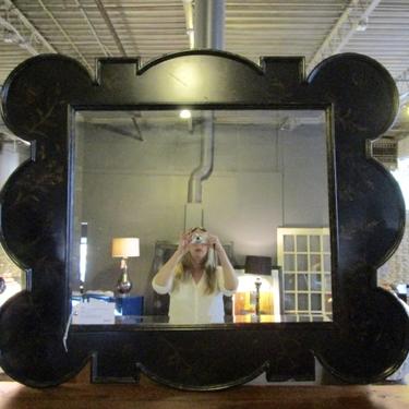 LARGE  BLACK CHINOISERIE MIRROR