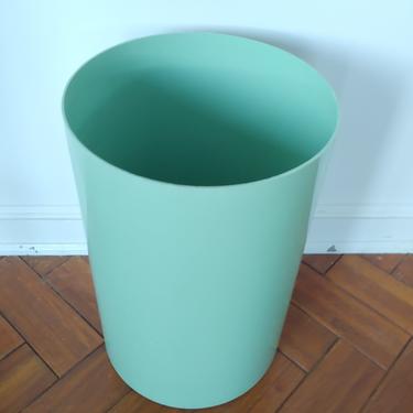 Vintage Kartell Milano Mint Green Trash Can Waste Basket 