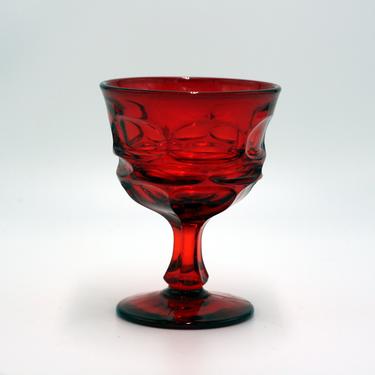 vintage Fostoria Argus Ruby Red Wine or Champagne Glass 
