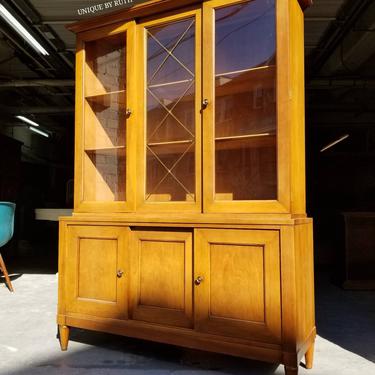Customizable - Mid Century Modern China Cabinet Hutch - One piece china cabinet by Unique