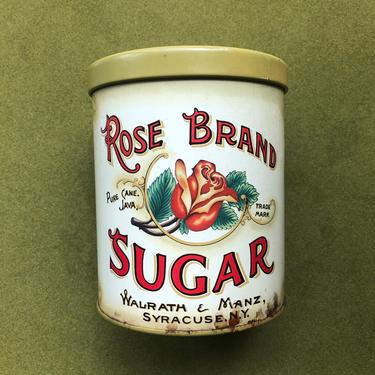 1970s Rose Brand Sugar Storage Tin 