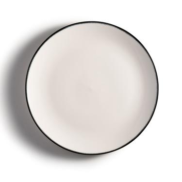 Off White Porcelain Dinner Plate / Shadow Black Trim