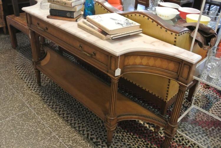                   Marble Top Console Table. $350