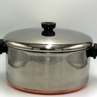 vintage revere ware 6-quart stock pot copper clad bottom clinton illinois 1979 
