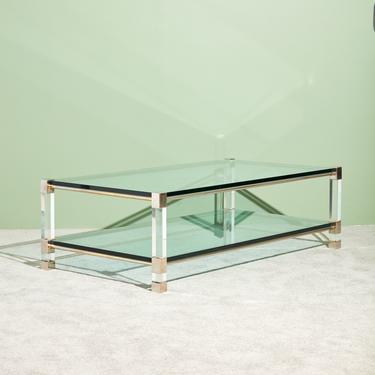 Bi-Level Glass and Lucite Coffee Table