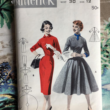 Butterick 7474 | 1950s Quick and Easy Dress Pattern | Vintage Sewing Pattern | Size 12 Bust 30&amp;quot; by blindcatvintage