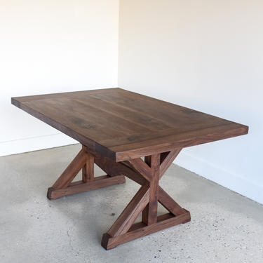 Trestle Dining Table / Farm Table / Solid Walnut Dining Table / Kitchen Table 