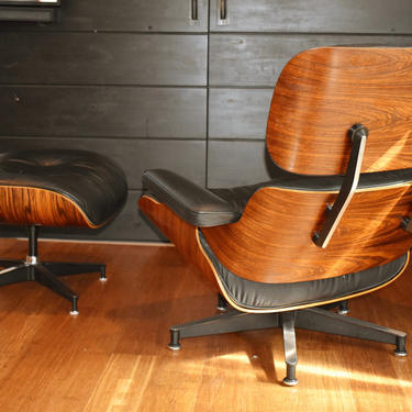 Vintage Brazilian Rosewood Eames lounge chair and ottoman by Herman Miller (670/671), circa 1980 