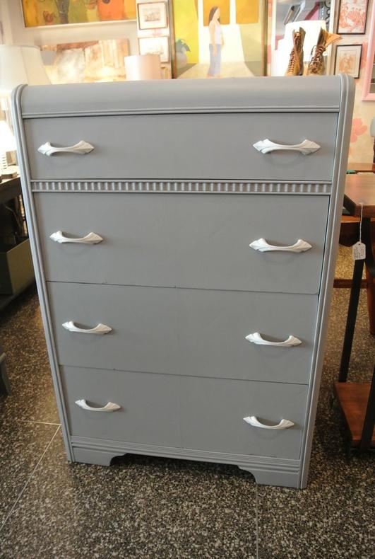 Grey painted art deco chest. $350