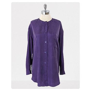 vintage 80's oversized silk blouse (Size: OSFM)