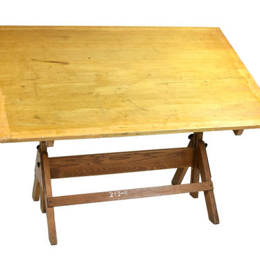 Vintage Industrial Wood Folding Artist Drawing Drafting Table 