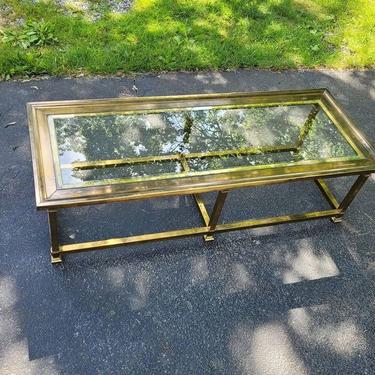 Glass and Brass Cocktail Table. 