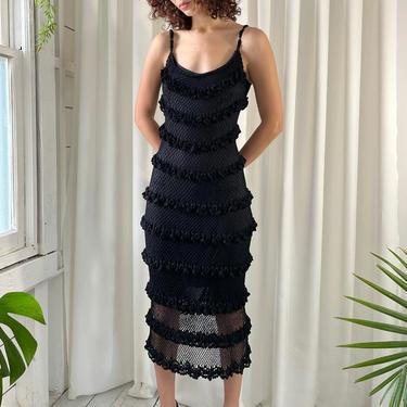 00s Crochet Net Lace Dress