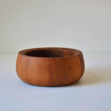 Small Vintage Danish Modern Staved Teak Bowl by Dansk, Denmark 