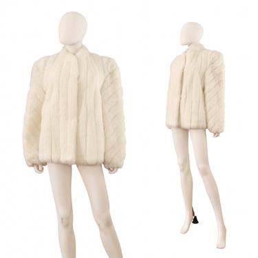 1970s Disco Doll White Faux Fur Coat - 1970s White Coat - 1970s Faux Fur Jacket - Vintage White Faux Fur Coat - 1970s Fur Coat | Size Small 