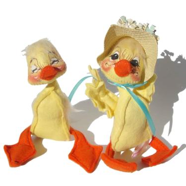 Vintage Annalee Ducks Boy &amp; Girl Duck Dolls 1989 Series 1972 