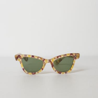 1950s Sunglasses / Vintage 50s Plaid Sunglasses 
