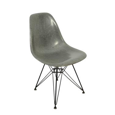 Eames Shell Chair Eiffel Tower Base Elephant Grey Fiberglass DSR Herman Miller  Mid Century Modern 