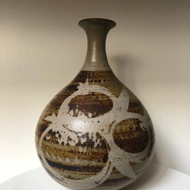 F. Carlton Ball Large Stoneware Studio Pottery Bud Vase 