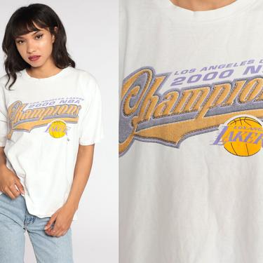 Los Angeles Lakers Shirt 2000 NBA Championships Basketball T Shirt LA Lakers 00s TShirt Sports Vintage 1990s Tee Graphic Medium Large 