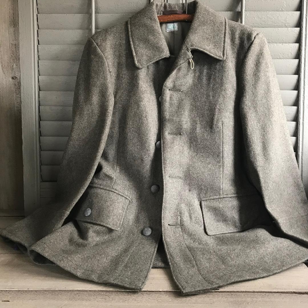 1950s Swedish Army Wool Peacoat Coat Grey Field Jacket 44 Chest | Jan's ...