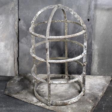 Vintage Aluminum Industrial Light Cage - Light Cover - Antique Industrial Light Cage - Industrial Salvage | FREE SHIPPING 