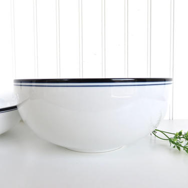 Dansk Bistro Large Serving Bowl, Danish Modern Blue And White Porcelain Fruit Bowl, Dansk 8 1/2&amp;quot; Bistro Christianshavn Bowl 