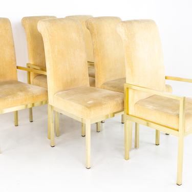 Milo Baughman for Design Institute of America Mid Century Brass Dining Chairs - Set of 6  - mcm 