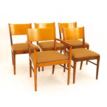 Broyhill Style Mid Century Walnut Dining Chairs - Set of 5 - mcm 