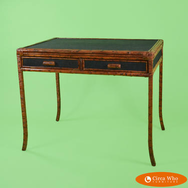 Burnt Bamboo and Grasscloth Desk