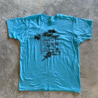 Vintage Screen Stars 1990 Tinman Triathlon Tupper Lake Single Stitch Graphic T-shirt Tee 