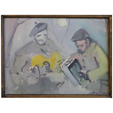 Painting of Musicians in Moonlight
