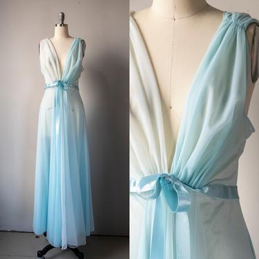 1960s Nightgown Two Tone Chiffon Lingerie S 