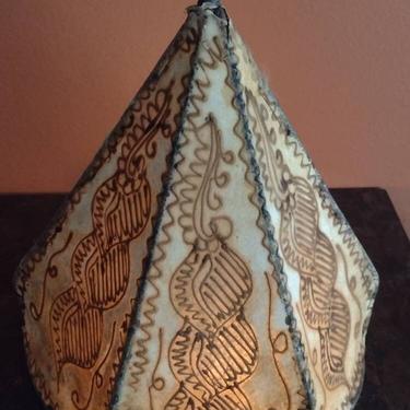 Moroccan-Style Handcrafted Rawhide & Henna Hanging Sconce Home Decor 12&quot; 