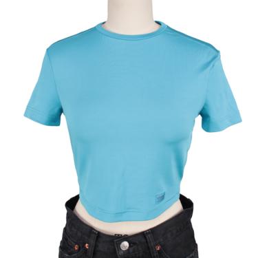 Versace Jeans Couture Jersey Blue Crop Tee