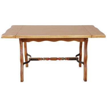 California Rancho Monterey Trestle Dining Table with Four Leaves by ErinLaneEstate