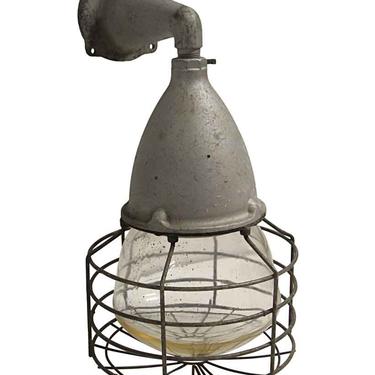 Industrial Style Cage Light Sconce Original Glass