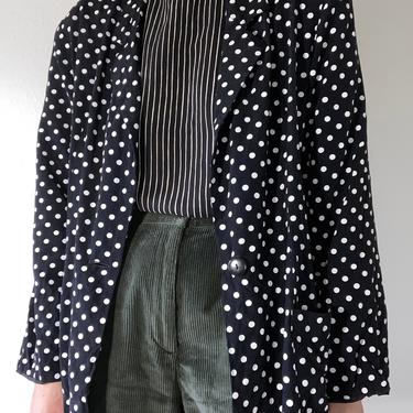 vintage lightweight polka dot blazer size large 