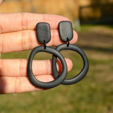 Imperfect Circle Clay Hoop Earrings, Multiple Colors Available, Gift for Her 