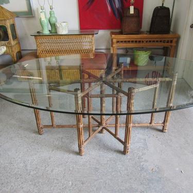 McGuire Natural Bamboo Glass Top Table