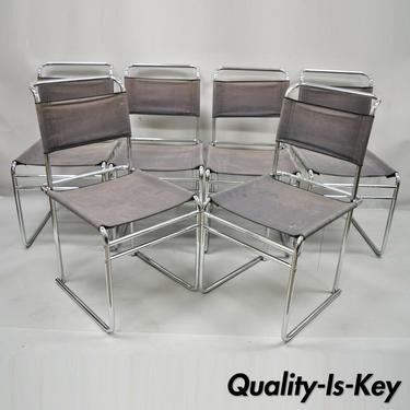 Marcel Breuer B5 Dining Chairs Chrome and Canvas Vintage Bauhaus - Set of 6