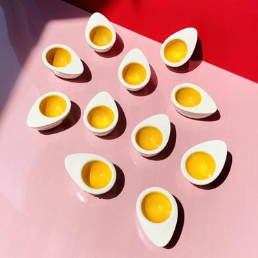 Vintage Pop Art Lifesize Egg Cups / Mini Ashtrays