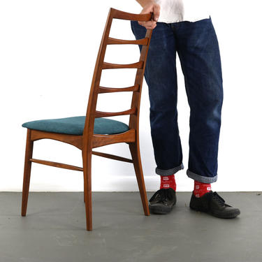 Danish Modern Teak Ladder Back Dining Chair by Niels Koefoeds for Hornslet by ABTModern