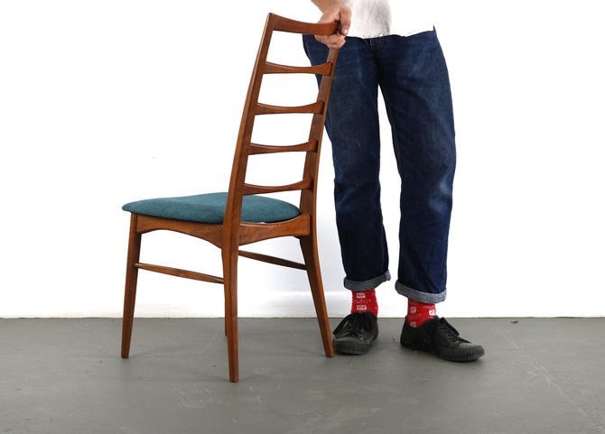 Danish Modern Teak Ladder Back Dining Chair by Niels Koefoeds for Hornslet 