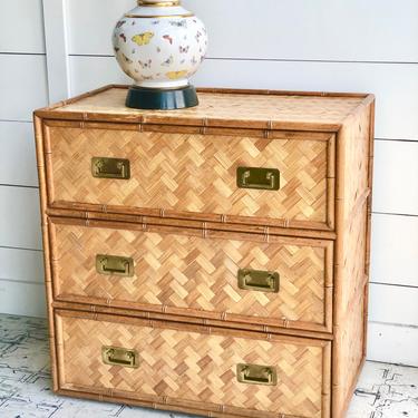 Customizable Campaign Bamboo/Rattan Dresser/Chest of Drawers - Choose Any Color From Any Brand 