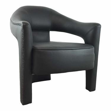 Modern Black Leather Dingo Lounge Chair