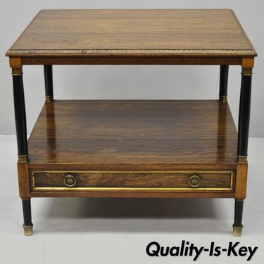 Beacon Hill Rosewood French Empire Regency Occasional Lamp Table w Black Columns