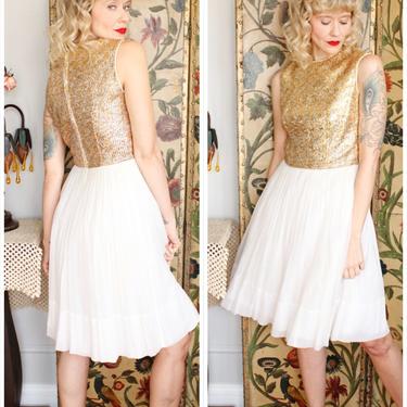 1960s Dress // Sparkling Chiffon Carol Craig Dress // vintage 60s dress 